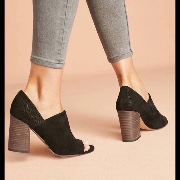 Franco Sarto Shoes - FrancoSarto Ellison Open Toe Shootie Suede Black 8